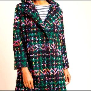 NWT Anthropologie Pepaloves Multicolor Tweed Coat - S